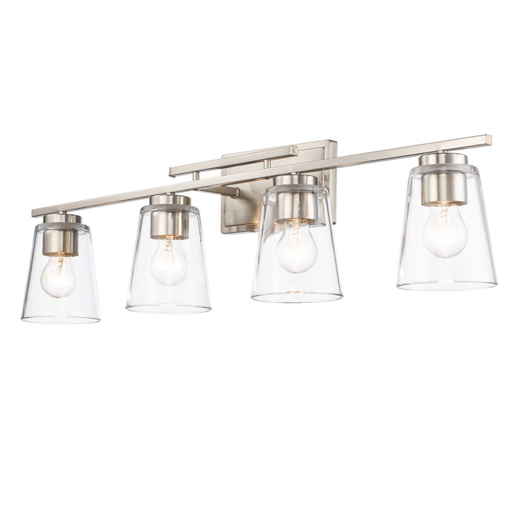 4-Light Iris Wall Vanity Trapered - Brushed Nickel