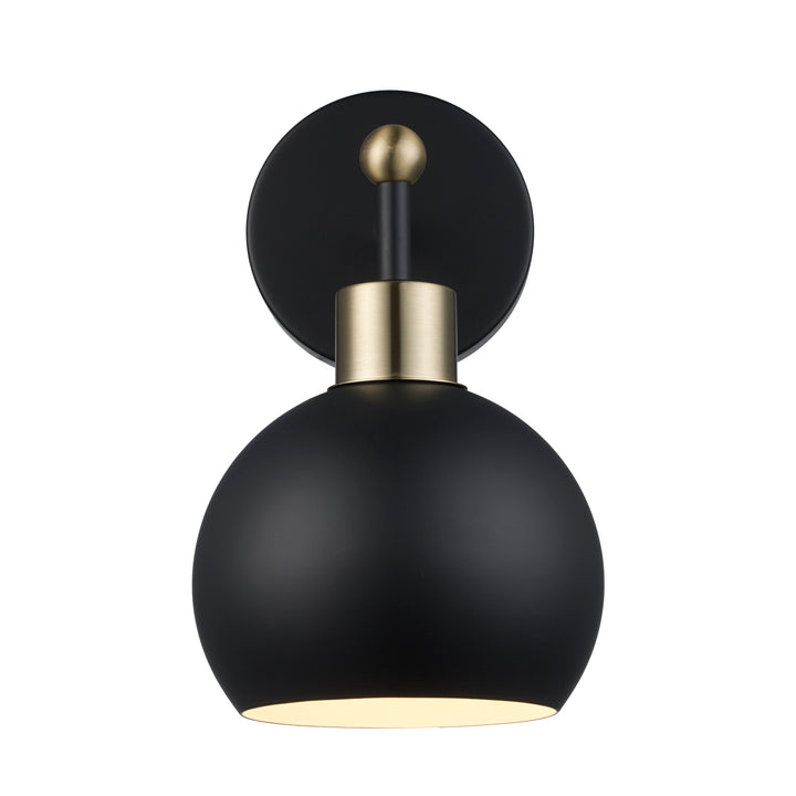 1-Light Indigo Wall Sconce Metal Shade - Black/Antique Gold