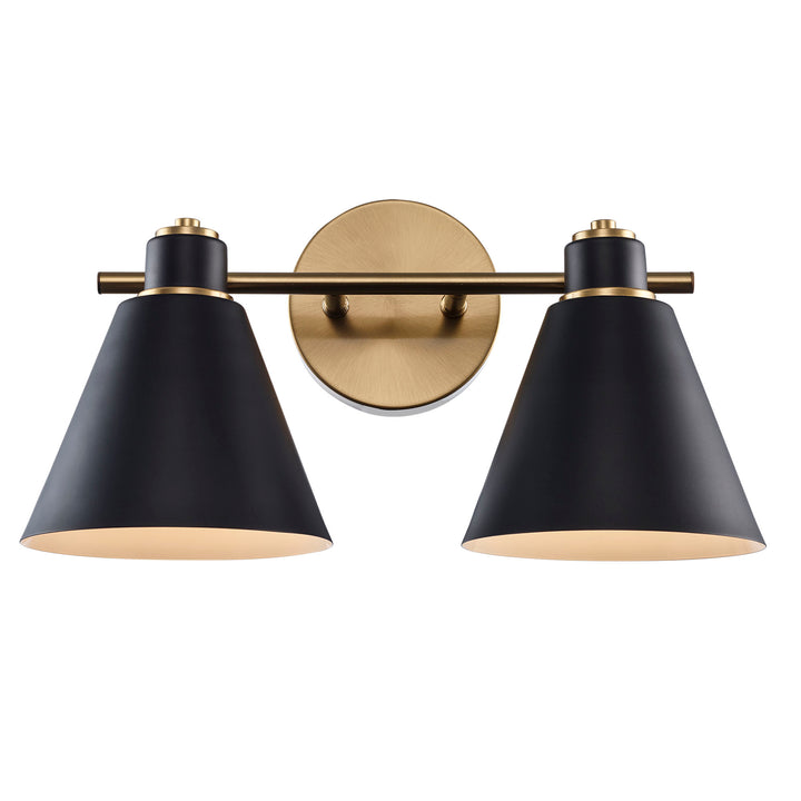 ForgeLume 2 - Light Dimmable Vanity Light Metalshades - Antique Gold /Black(Copy),Interior Wall Sconces & Vanity