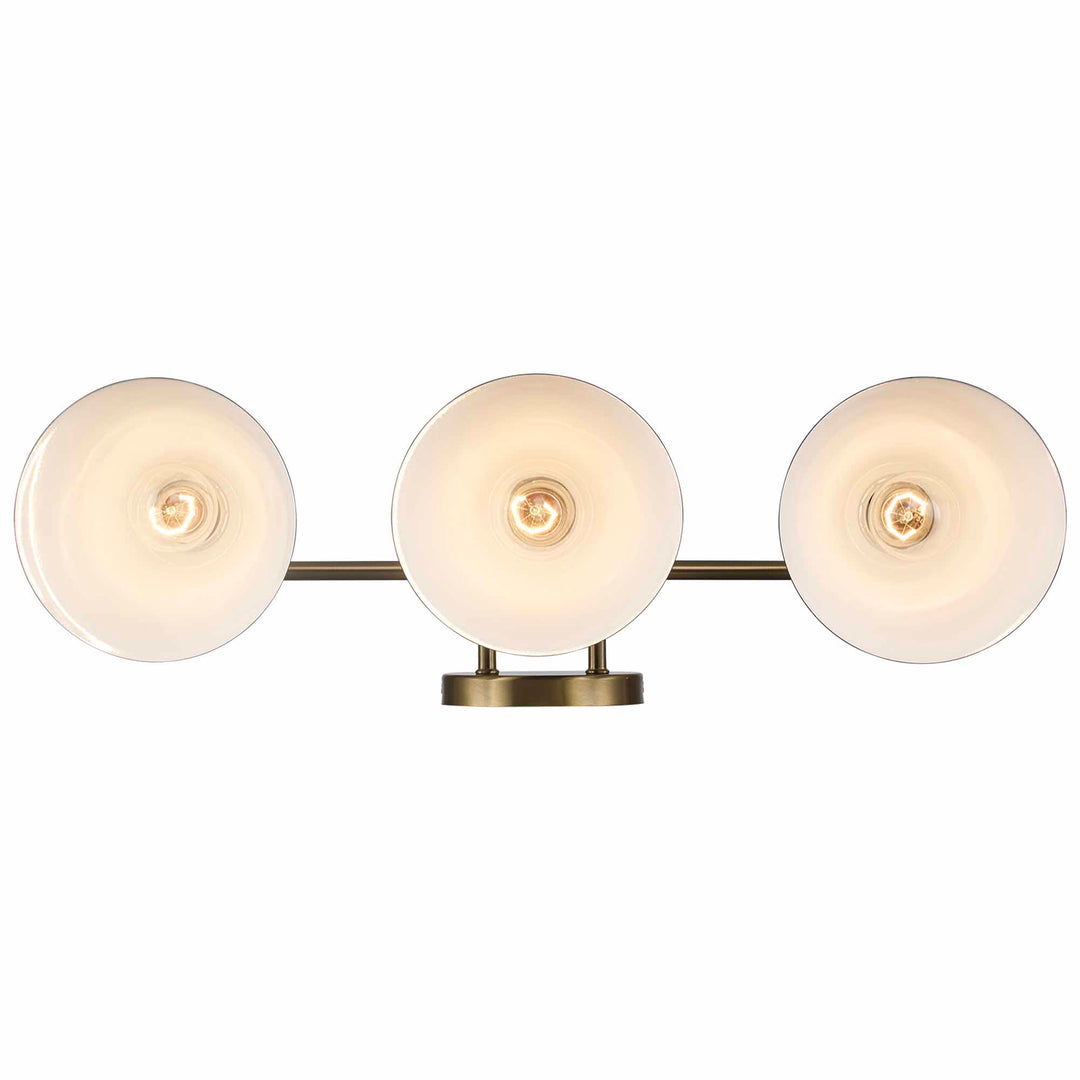 ForgeLume 3 - Light Dimmable Vanity Light Metal Shades- Antique Gold / Black,Interior Wall Sconces & Vanity