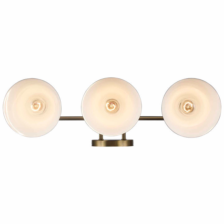 ForgeLume 3 - Light Dimmable Vanity Light Metal Shades- Antique Gold / Black,Interior Wall Sconces & Vanity