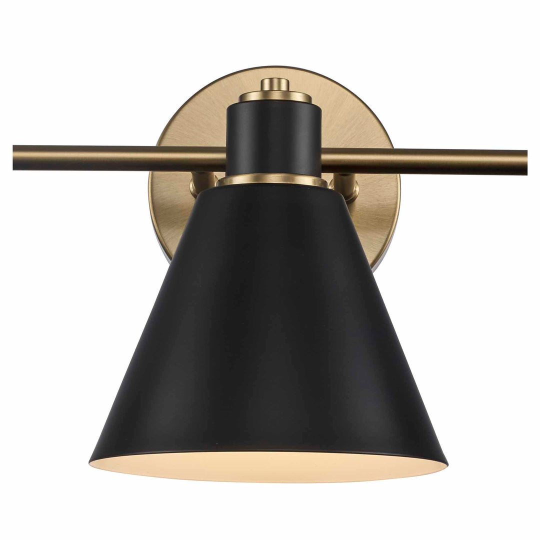 ForgeLume 3 - Light Dimmable Vanity Light Metal Shades- Antique Gold / Black,Interior Wall Sconces & Vanity