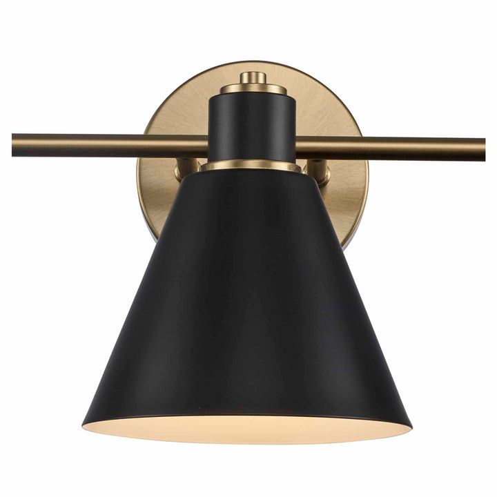 ForgeLume 3 - Light Dimmable Vanity Light Metal Shades- Antique Gold / Black,Interior Wall Sconces & Vanity