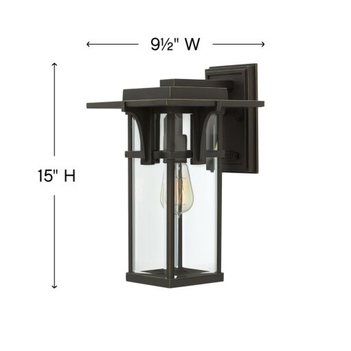 Manhattan 2324OZ Medium Wall Mount Lantern - Oil Rubbed Bronze