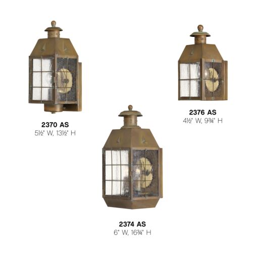 Nantucket 2370AS - Medium Wall Mount Lantern - Bronze