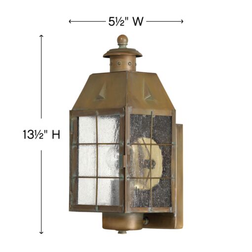 Nantucket 2370AS - Medium Wall Mount Lantern - Bronze