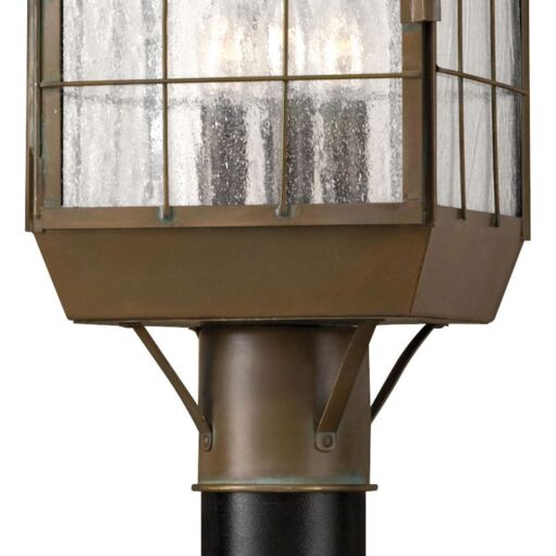 Nantucket 2371AS - Large Post Top or Pier Mount Lantern- Bronze