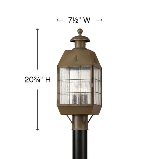 Nantucket 2371AS - Large Post Top or Pier Mount Lantern- Bronze