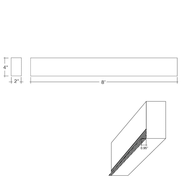 ARCY-LINE: 8' Architectural Linear Downlight T-Bar - White