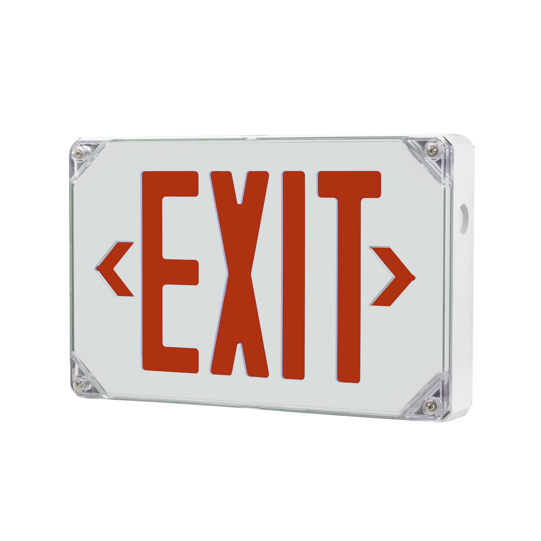 Outdoor Wet Location LED Exit Sign - Red/Green