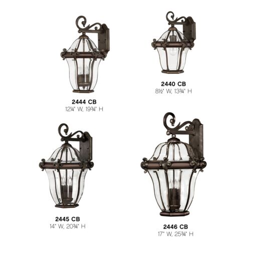 San Clemente 2440CB - Small Wall Mount Lantern - Copper