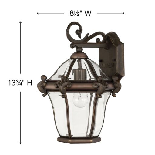 San Clemente 2440CB - Small Wall Mount Lantern - Copper