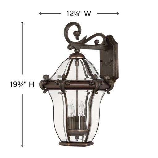 San Clemente 2444CB - Medium Wall Mount Lantern - Copper