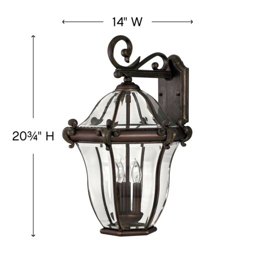 San Clemente 2445CB - Large Wall Mount Lantern - Copper