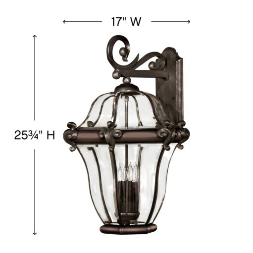 San Clemente 2446CB Extra Large Wall Mount Lantern - Bronze