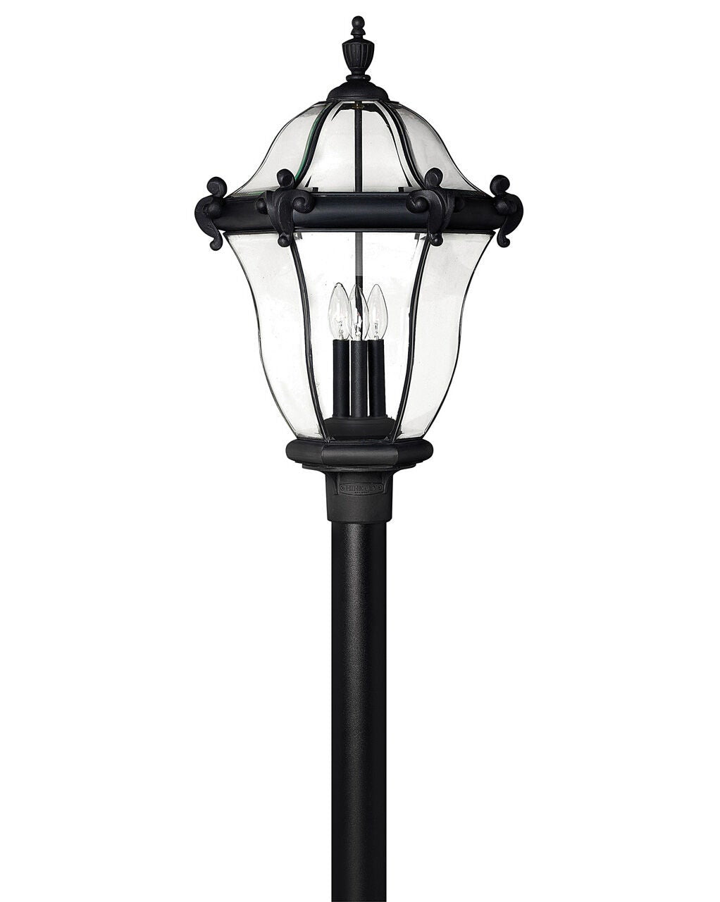 San Clemente 2447MB - Extra Large Post or Pier Mount Lantern - Black