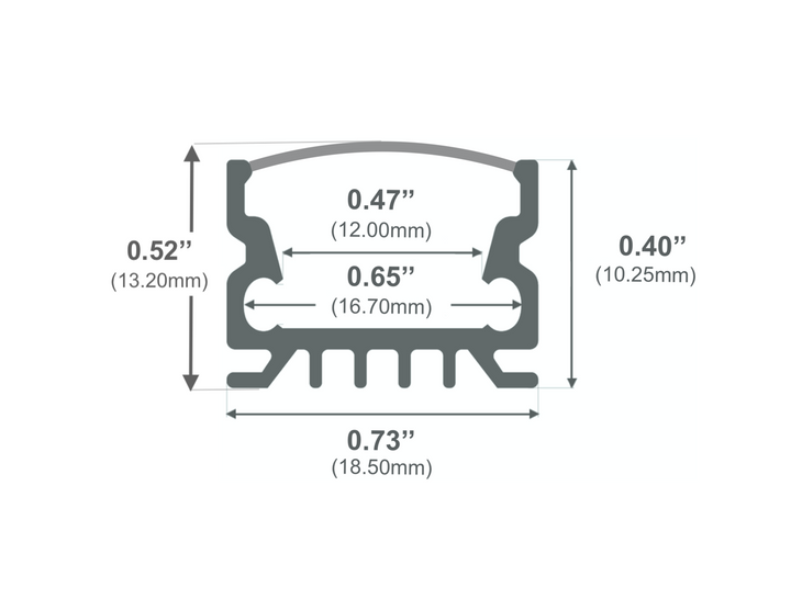 LED Channel - 967ASL - Low Profile Slimline Surface, 10 ft - Silver