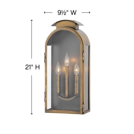 Rowley 2525LS Large Wall Mount Lantern - Gray