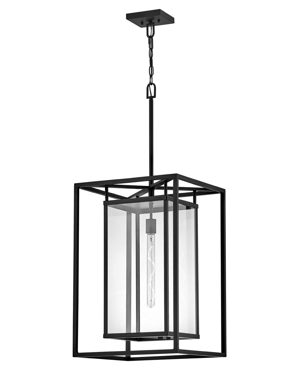 Max 2592BK-LL - Extra Large Hanging Lantern - Black