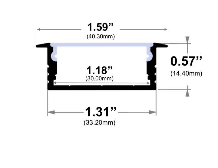 LED Channel - 1932ASL - Recessed, 8 ft - Silver