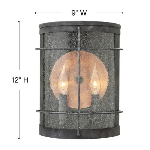 Newport 2624DZ - Medium Wall Mount Lantern - Grey