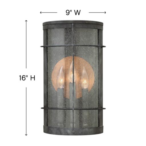 Newport 2625DZ - Large Wall Mount Lantern - Grey