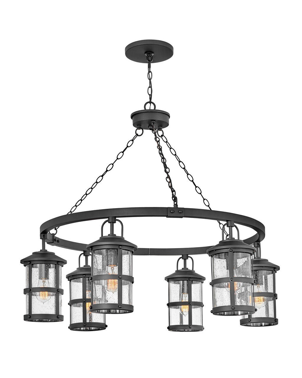 Lakehouse 2689BK-LL - Large Single Tier Chandelier - Black