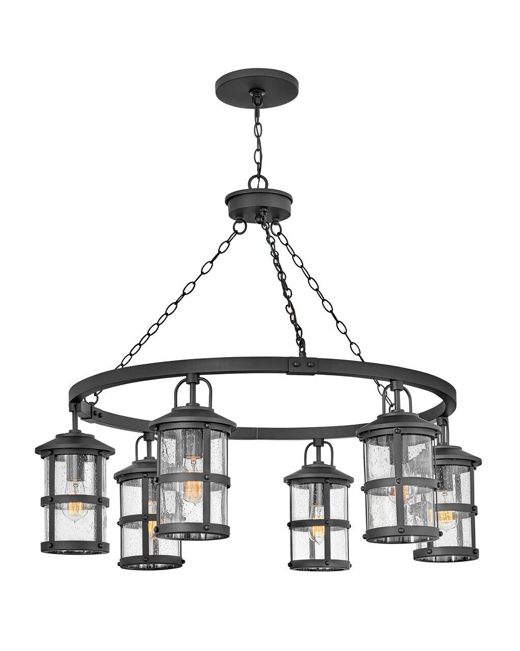 Lakehouse 2689BK - Large Single Tier Chandelier - Black