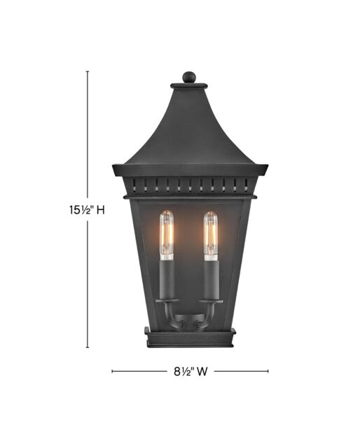 Chapel Hill 27096MB - Medium Wall Mount Lantern - Black