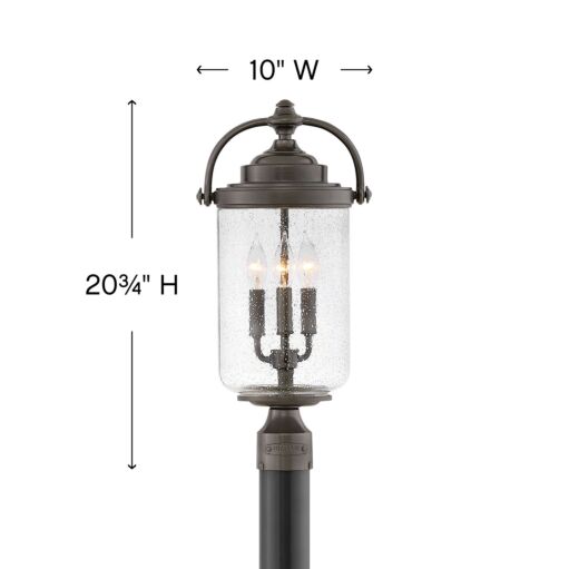 Willoughby 2757OZ - Large Post Top or Pier Mount Lantern - Oil Rubbed Bronze