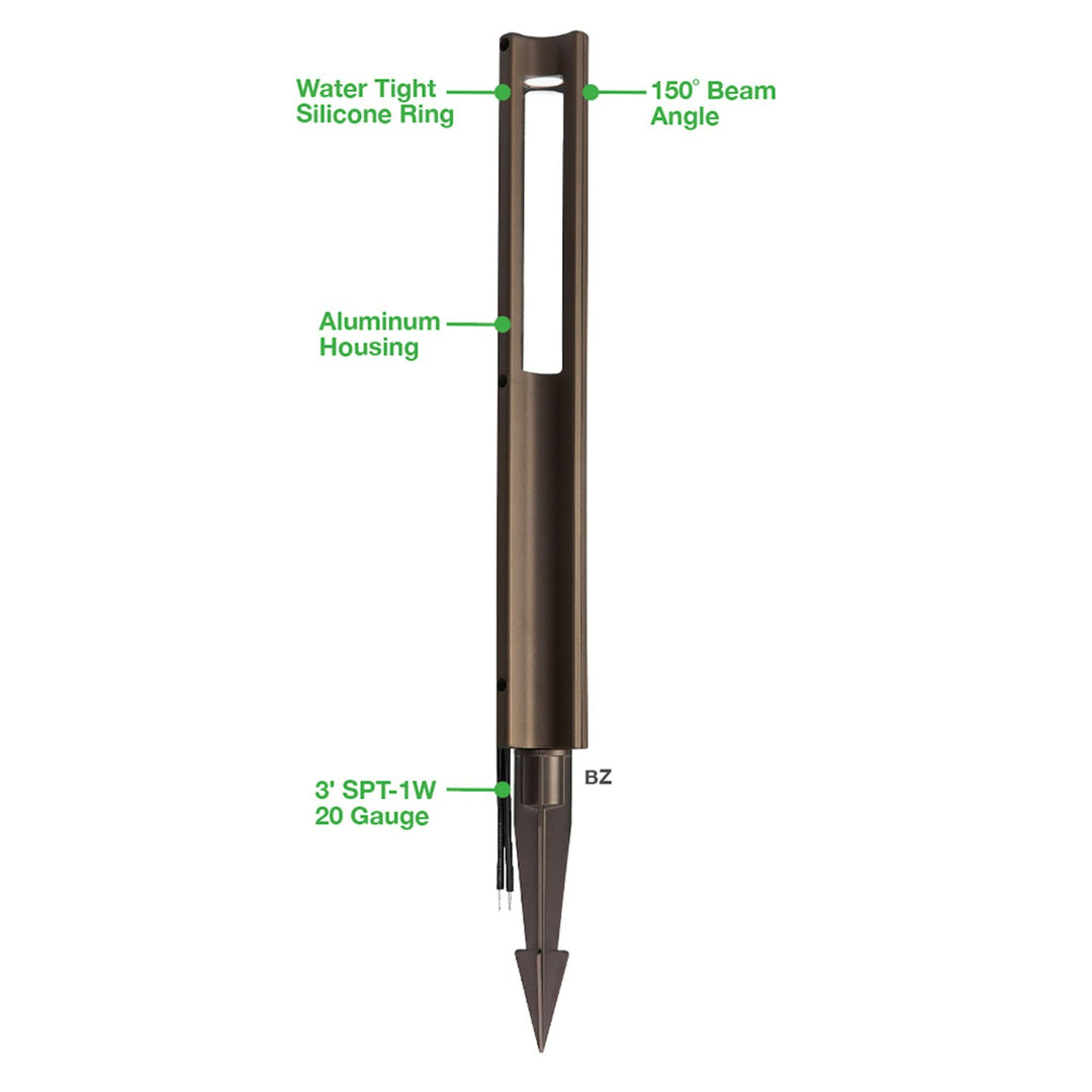 Path Light: 3-Column 15" Height - Aluminum Black