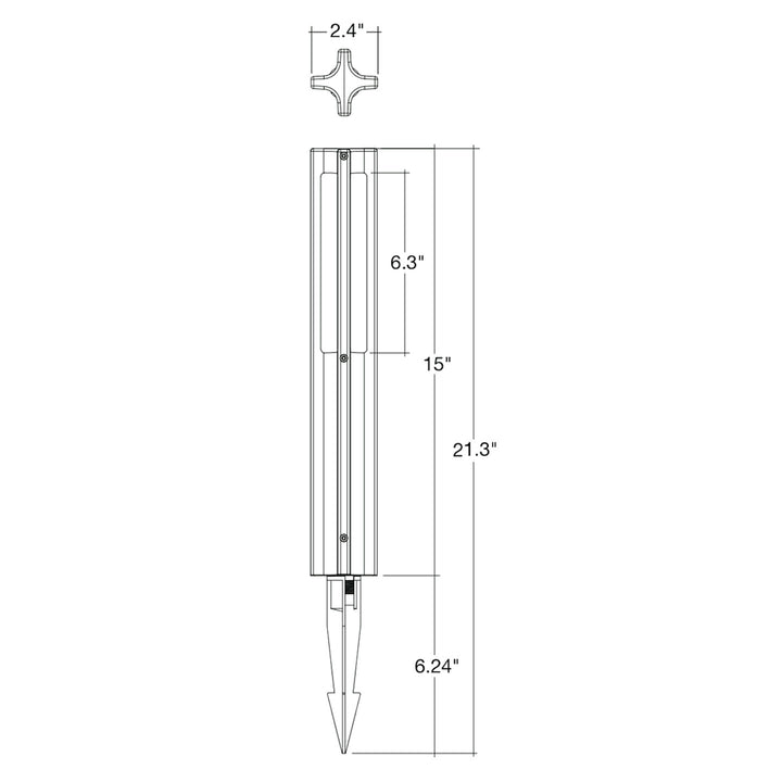 Path Light: 3-Column 15" Height - Aluminum Black