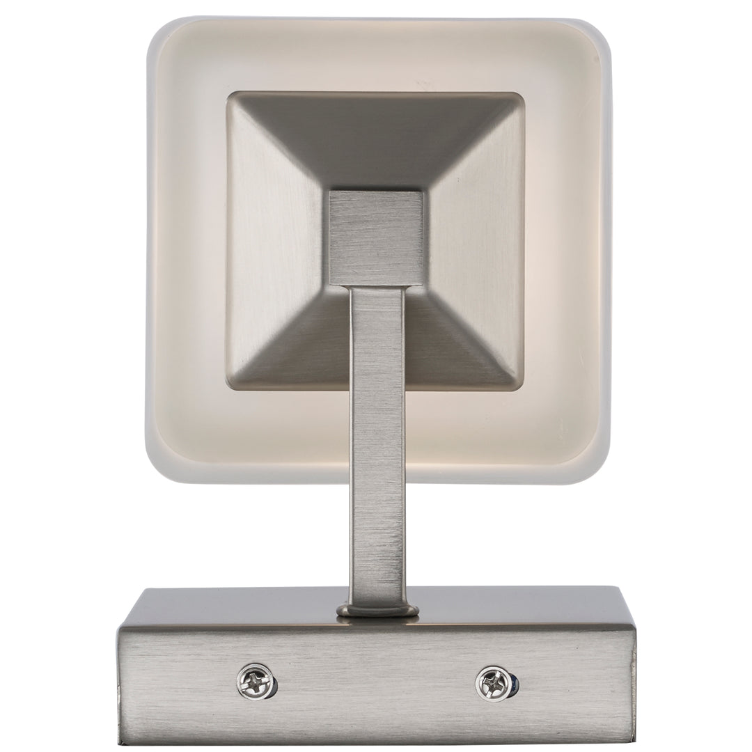 Edwards 1-Light Shaded Armed Sconce Square Frost Glass - Brushed Nickel