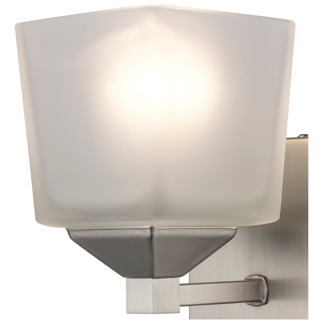 Edwards 1-Light Shaded Armed Sconce Square Frost Glass - Brushed Nickel
