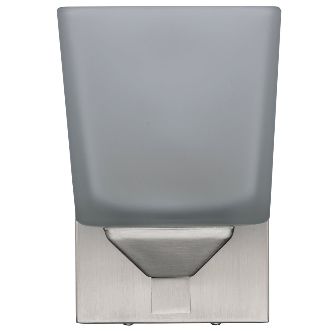 Edwards 1-Light Shaded Armed Sconce Square Frost Glass - Brushed Nickel
