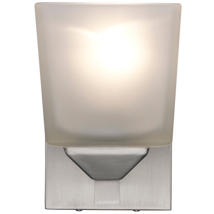 Edwards 1-Light Shaded Armed Sconce Square Frost Glass - Brushed Nickel