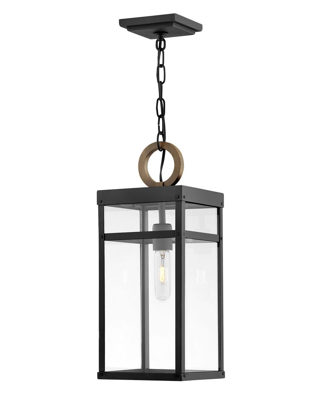 Porter 2802BK-LL - Medium Hanging Lantern - Black