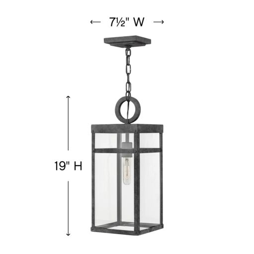 Porter 2802DZ - Medium Hanging Lantern - Grey