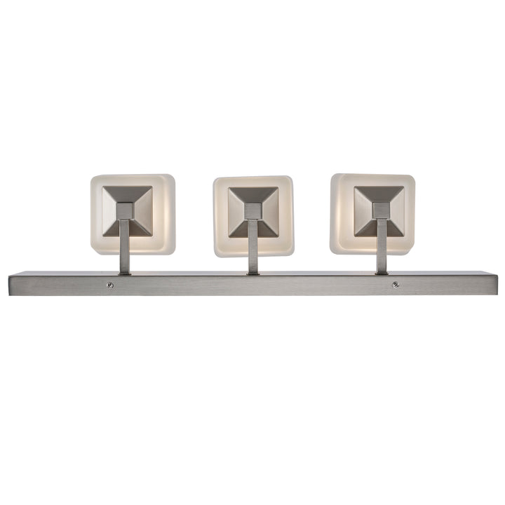 Edwards 3 - Light 24" Vanity Bar Sconce Square Frost - Brushed Nickel