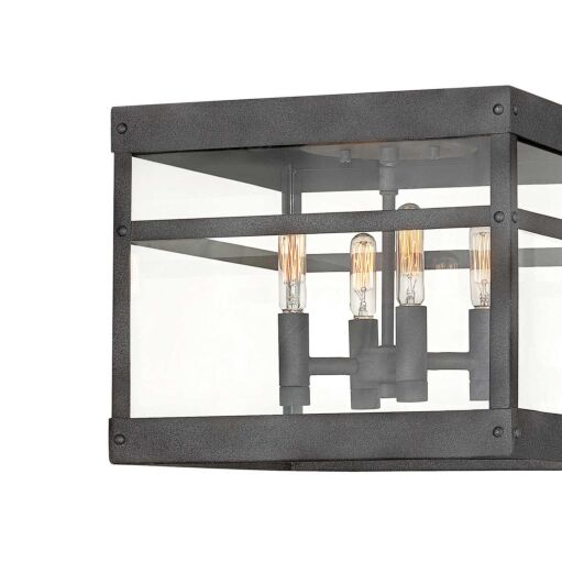 Porter 2803DZ - Medium Flush Mount- Black