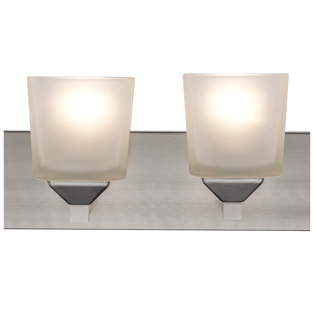 Edwards 4 - Light 30" Vanity Bar Square Frost Glass - Brushed Nickel