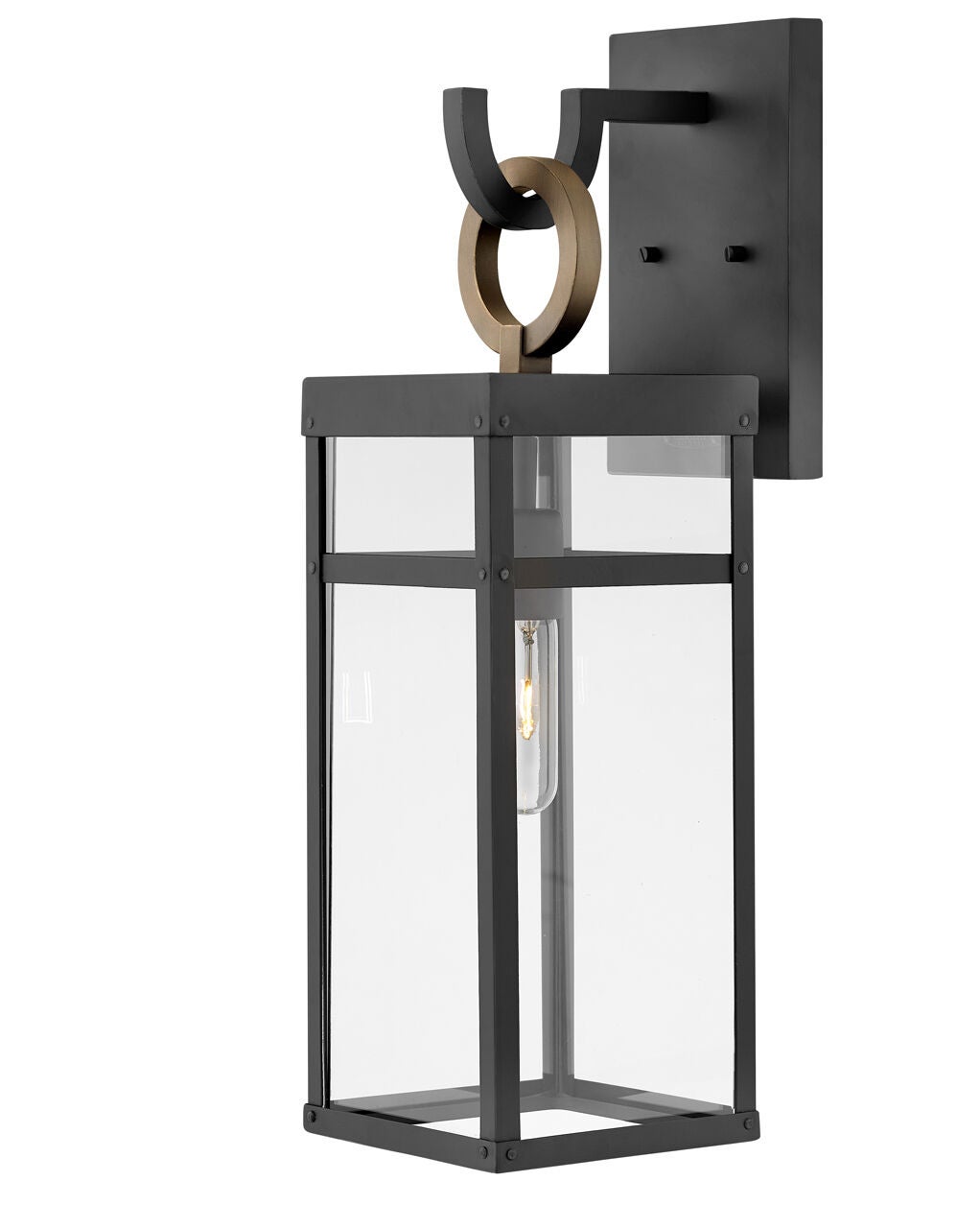 Porter 2804BK-LL - Large Wall Mount Lantern - Black