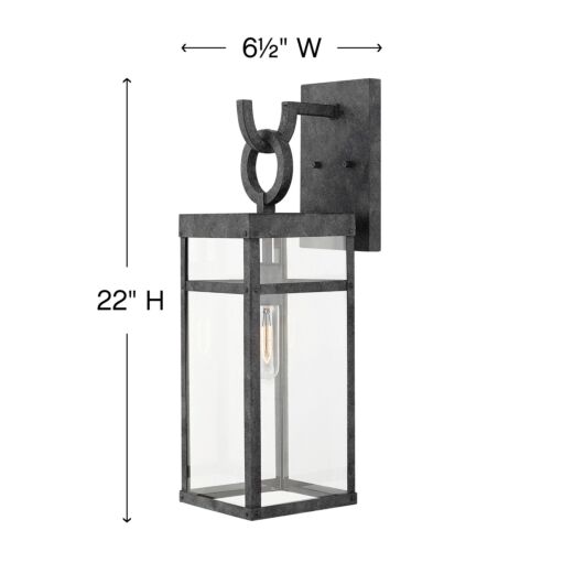 Porter 2804DZ - Medium Wall Mount Lantern - Grey