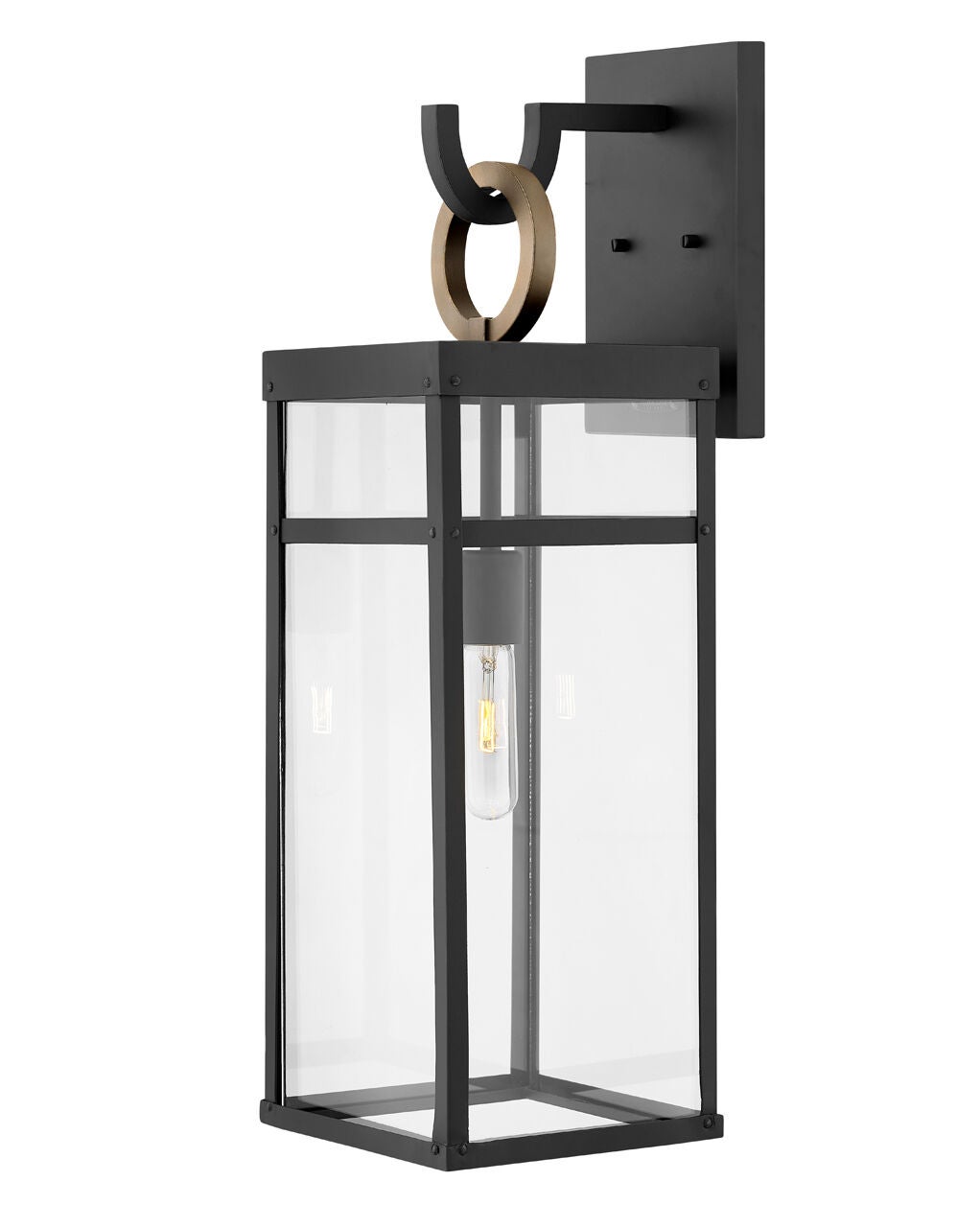 Porter 2805BK-LL - Large Wall Mount Lantern - Black