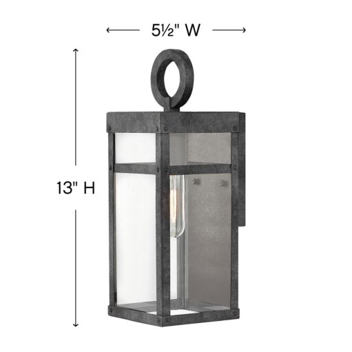 Porter 2806DZ - Extra Small Wall Mount Lantern - Grey