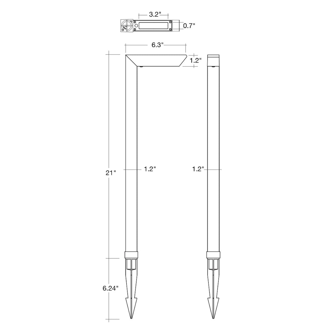 Path Light: L-Shape 21" Height, RGB+5CCT - Aluminum Black