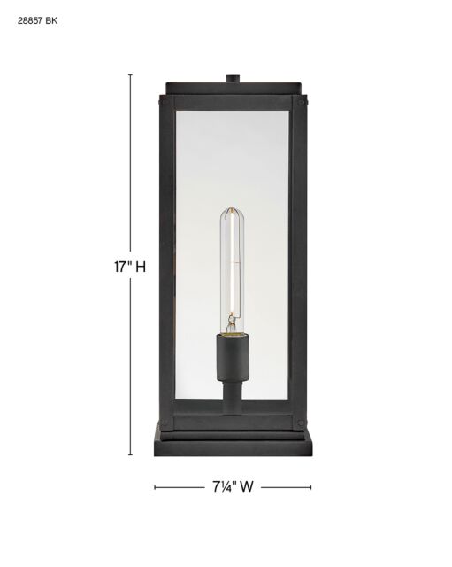 Max 28857BK Medium Pier Mount Lantern - Black