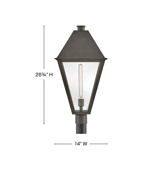 Endsley 28861BLB - Large Post Mount Lantern - Black