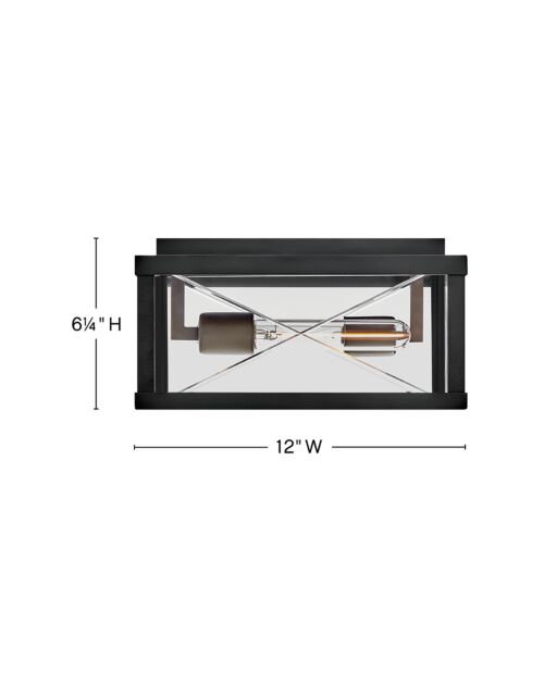 Monte 28881BK - Small Flush Mount - Black