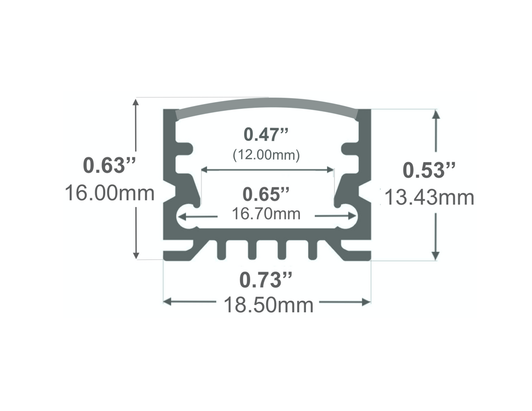 LED Channel - 961ASL - Slimline Surface, 10 ft - Silver